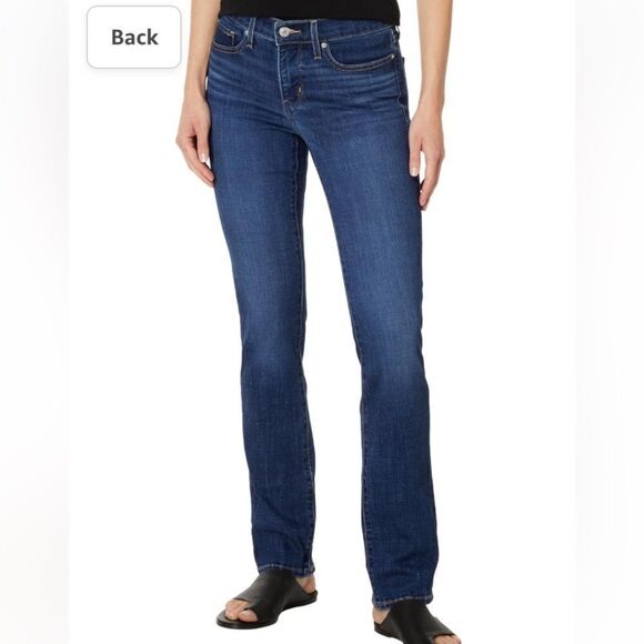 Levi’s Women’s 505 Strait Leg Jeans- Dark Wash - Picture 1 of 11